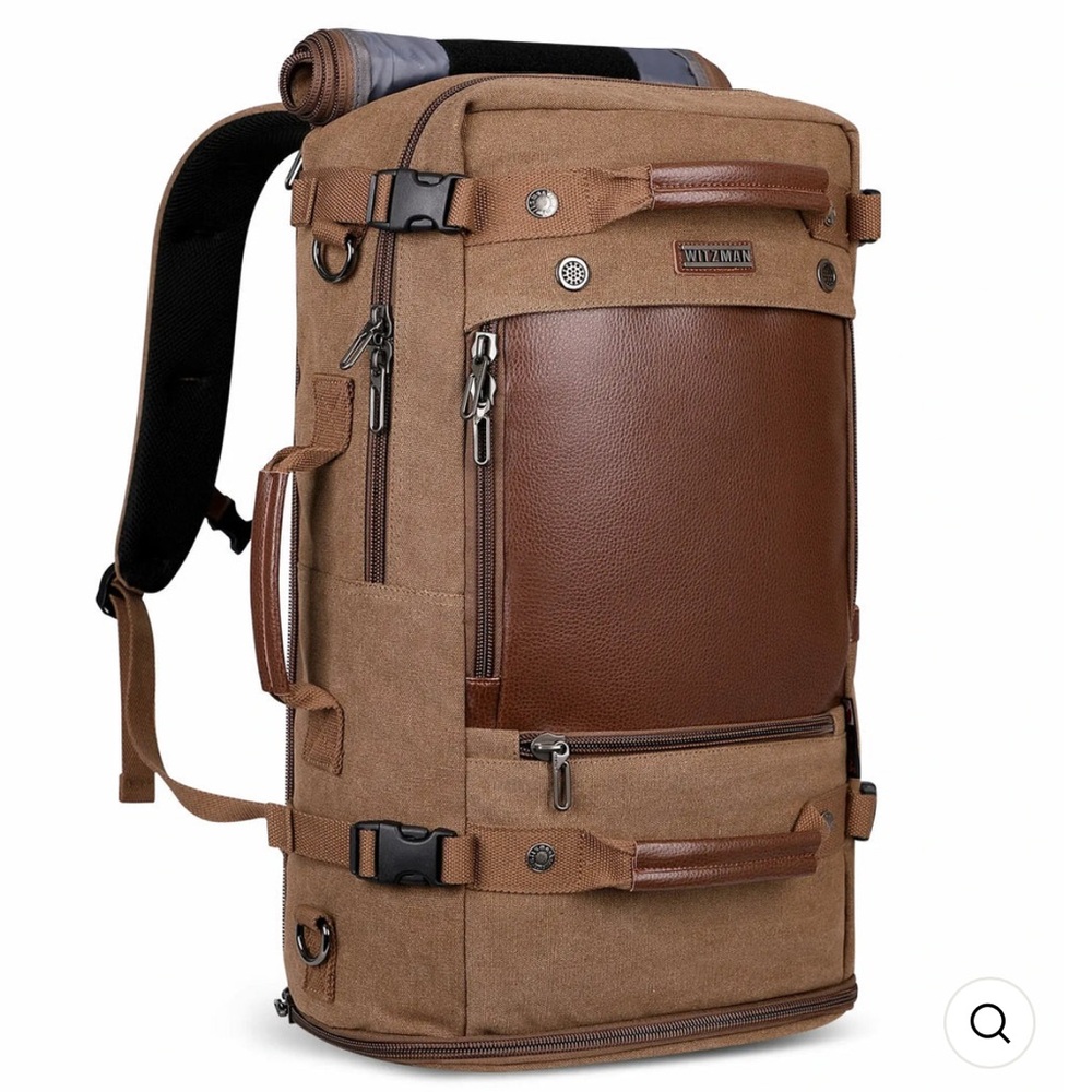 Witzman Tan Canvas Men's Travel Backpack